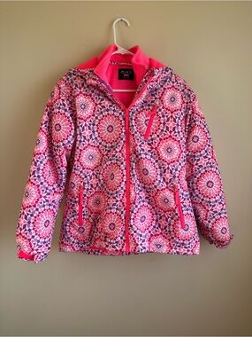 Girls XL 14 Children’s Place Puffer Jacket 3 In 1 Pink/Purple Kaleidoscope Hood